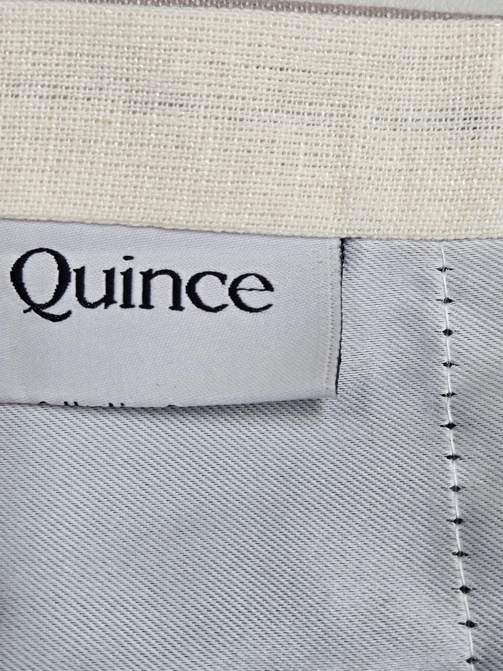 NWT QUINCE Set 2 48x96 Coastal Stripe Linen Cotton True Blackout Curtains 8657